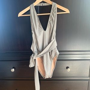 Deep v neck swimsuit